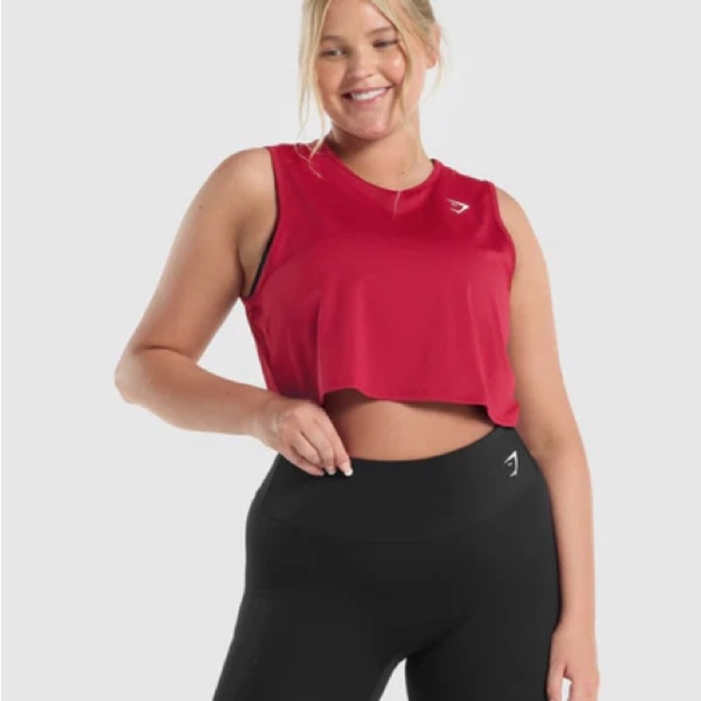 Gymshark Training Crop Tank - Burgundy